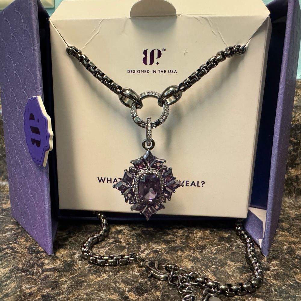 Bomb Party Siren Collection - Amethyst Cubic Zirconia Pendant Necklace.